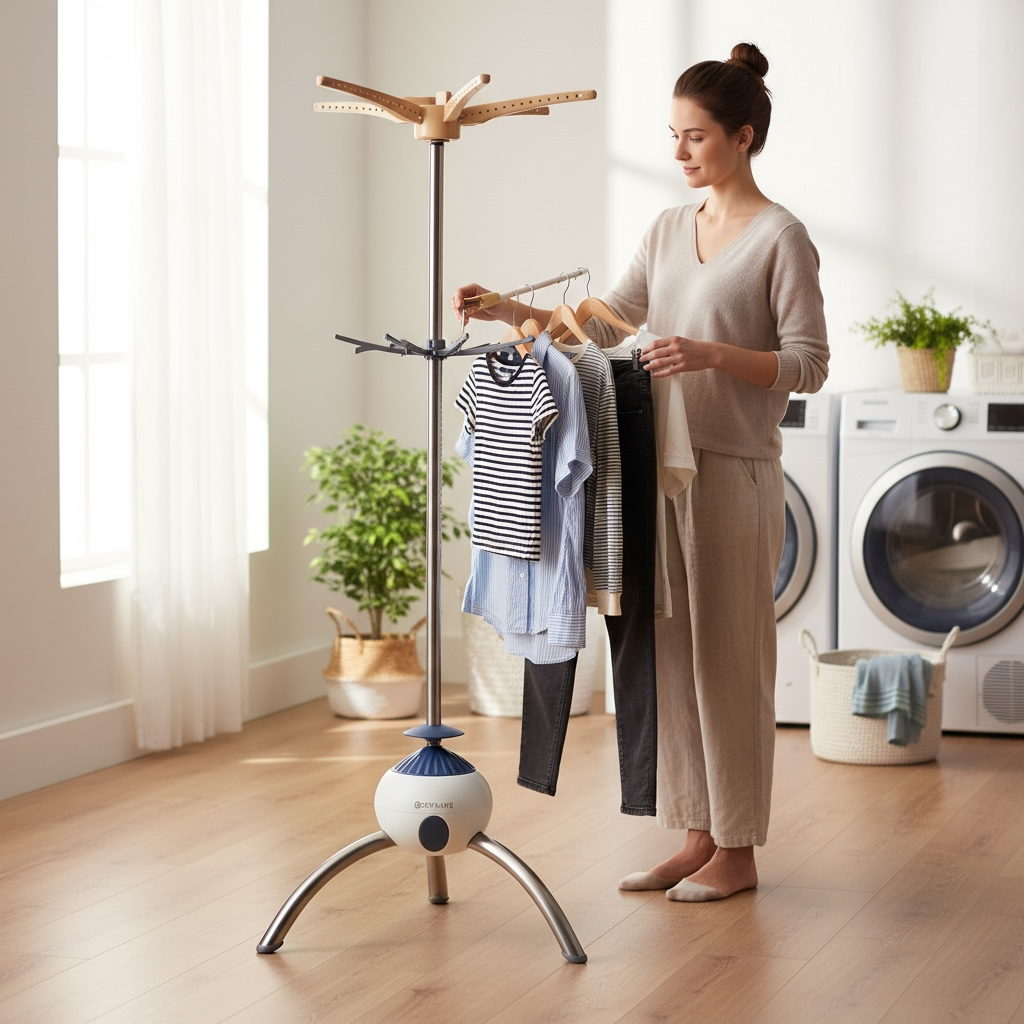 Secador de ropa plegable + alisador de arrugas